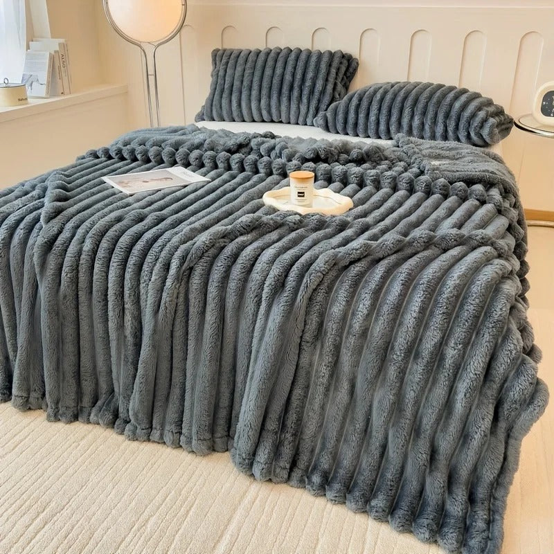 Cloud9 Plush Stripped Throw