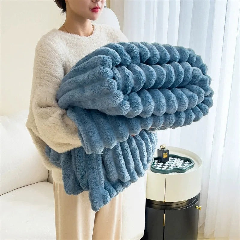 Cloud9 Plush Stripped Throw