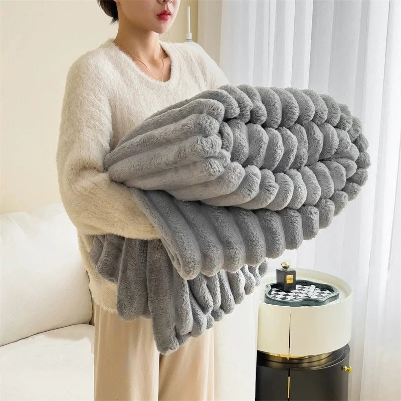 Cloud9 Plush Stripped Throw