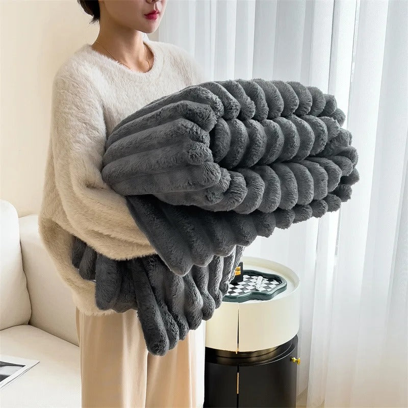 Cloud9 Plush Stripped Throw